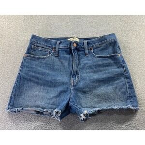 Madewell High Rise Denim Shorts Women's 31 (Fits 33) Raw Hem Preppy City